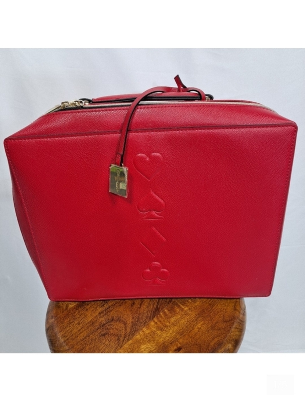 Estee Lauder Playing Card Suits Deep Red Hard Sided Case NWOT